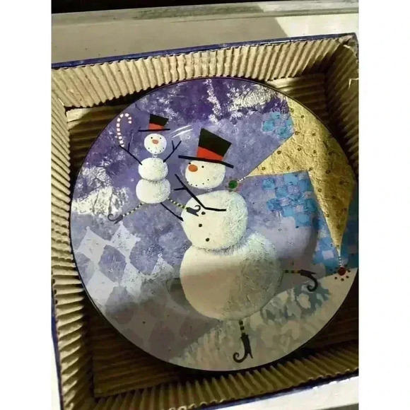 Oneida Snow Pals-Set of 4 Stoneware Salad/Dessert Plates-In Box - Picture 5 of 6